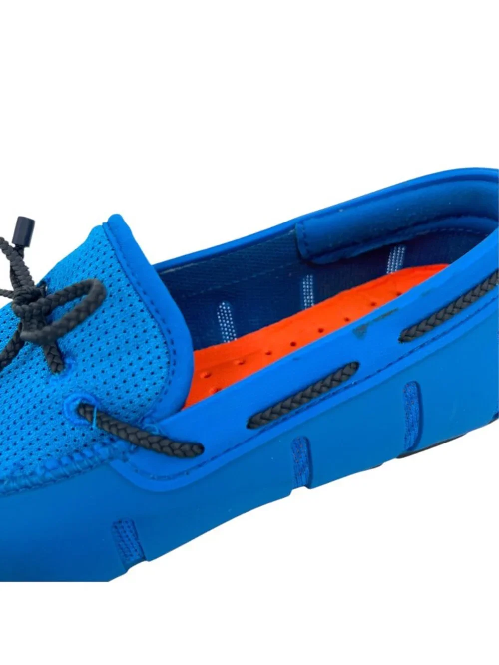 Swims Mens Braided Lace Blue Perforated Rubber Loafers Size 7 Water-Friendly